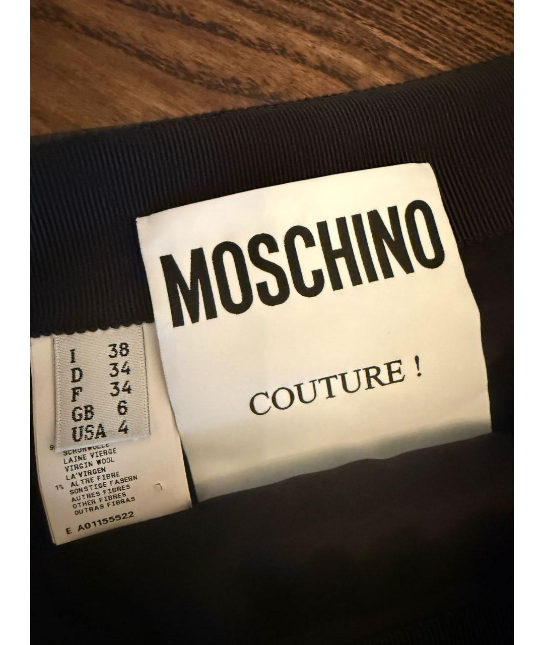 MOSCHINO Черная шерстяная юбка миди, фото 2