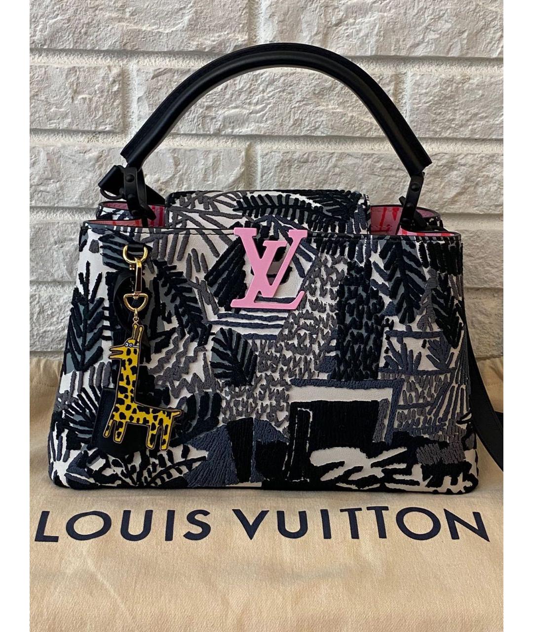 LOUIS VUITTON Черная кожаная сумка через плечо, фото 5