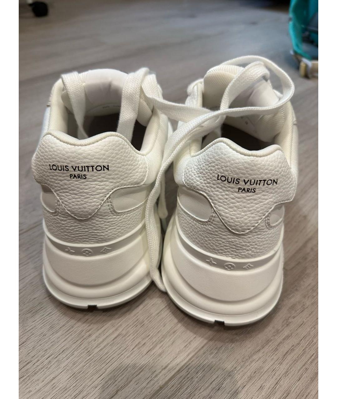 LOUIS VUITTON Белые кожаные низкие кроссовки / кеды, фото 4