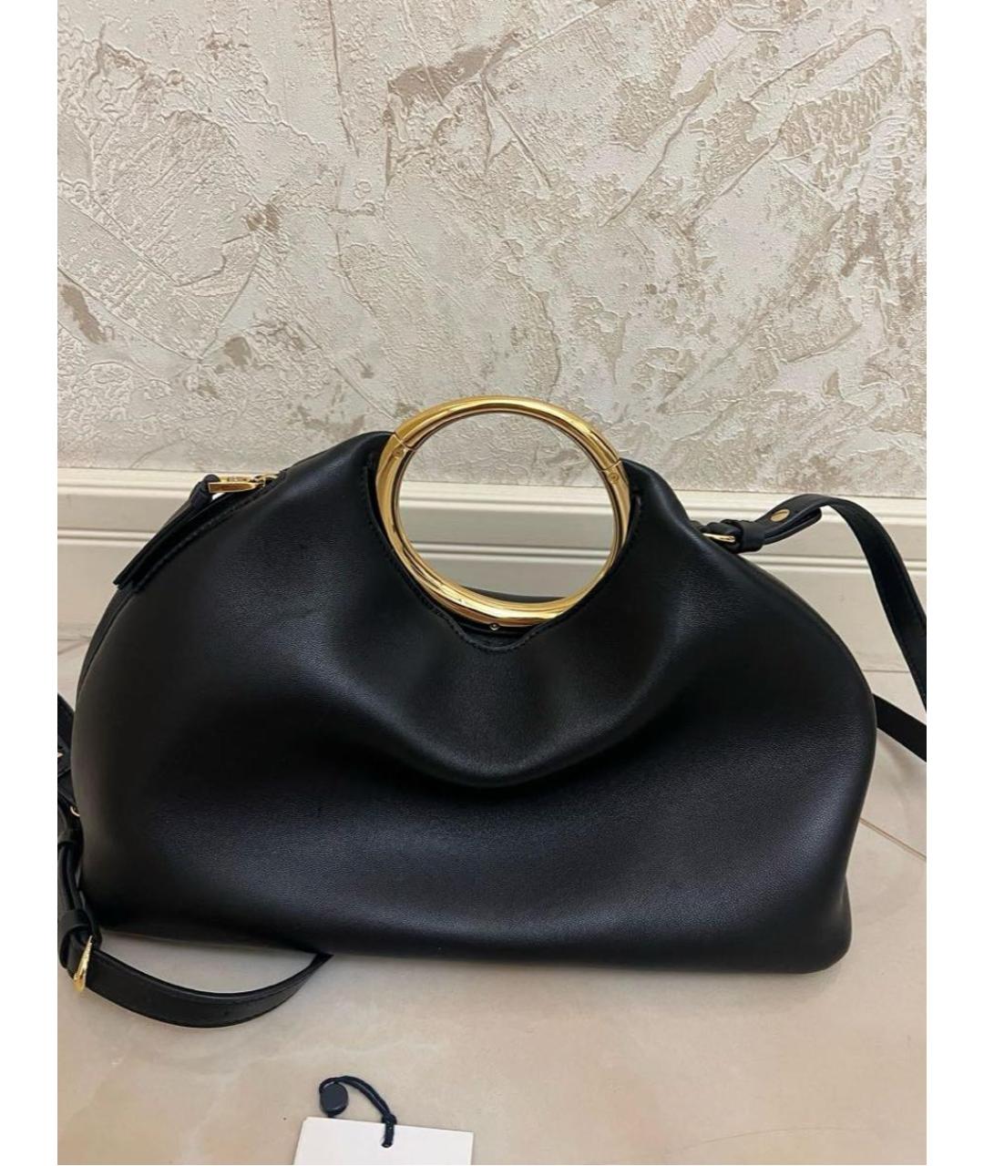 JACQUEMUS Черная кожаная сумка с короткими ручками, фото 4
