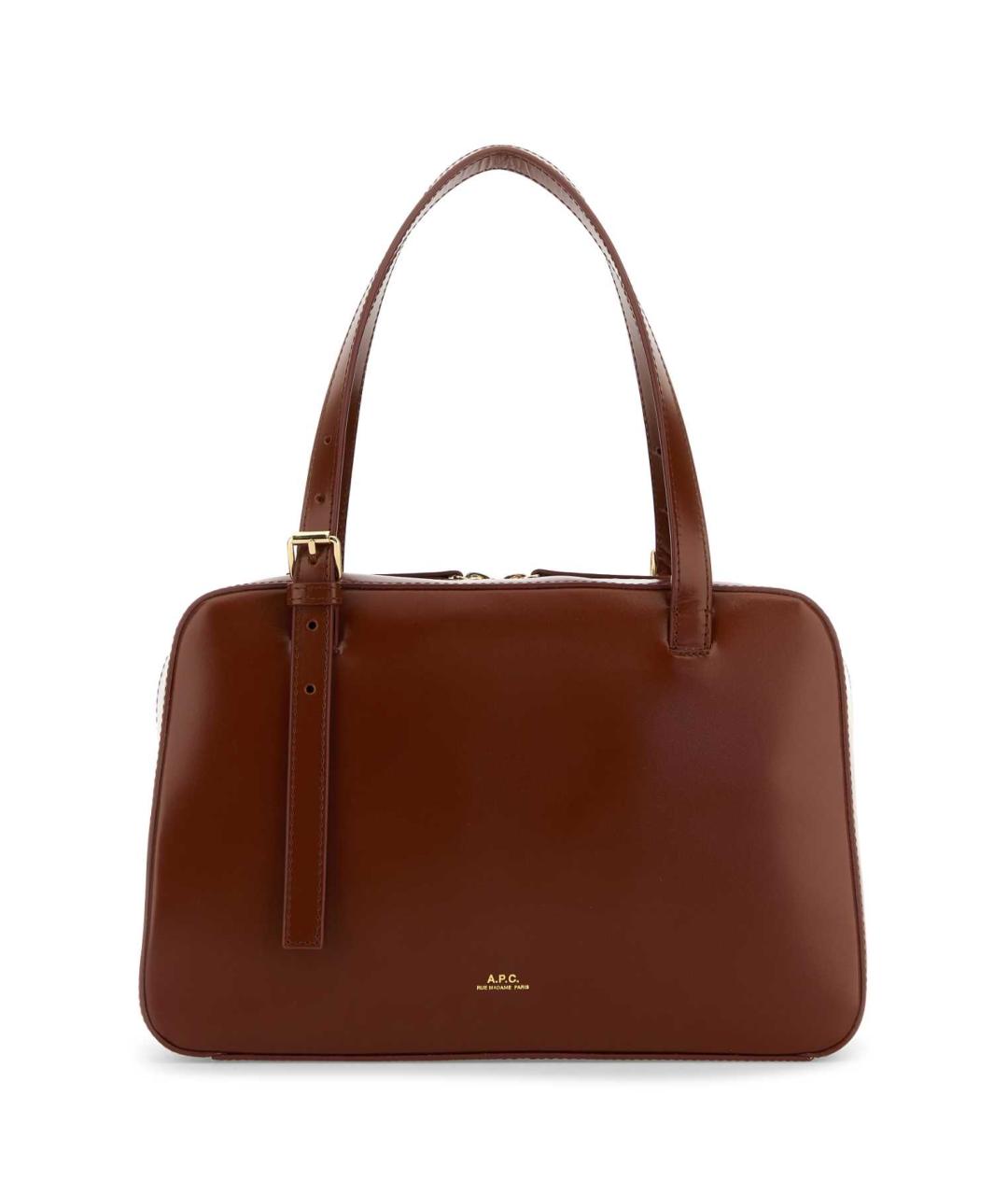 A.P.C. Коричневая кожаная сумка тоут, фото 1