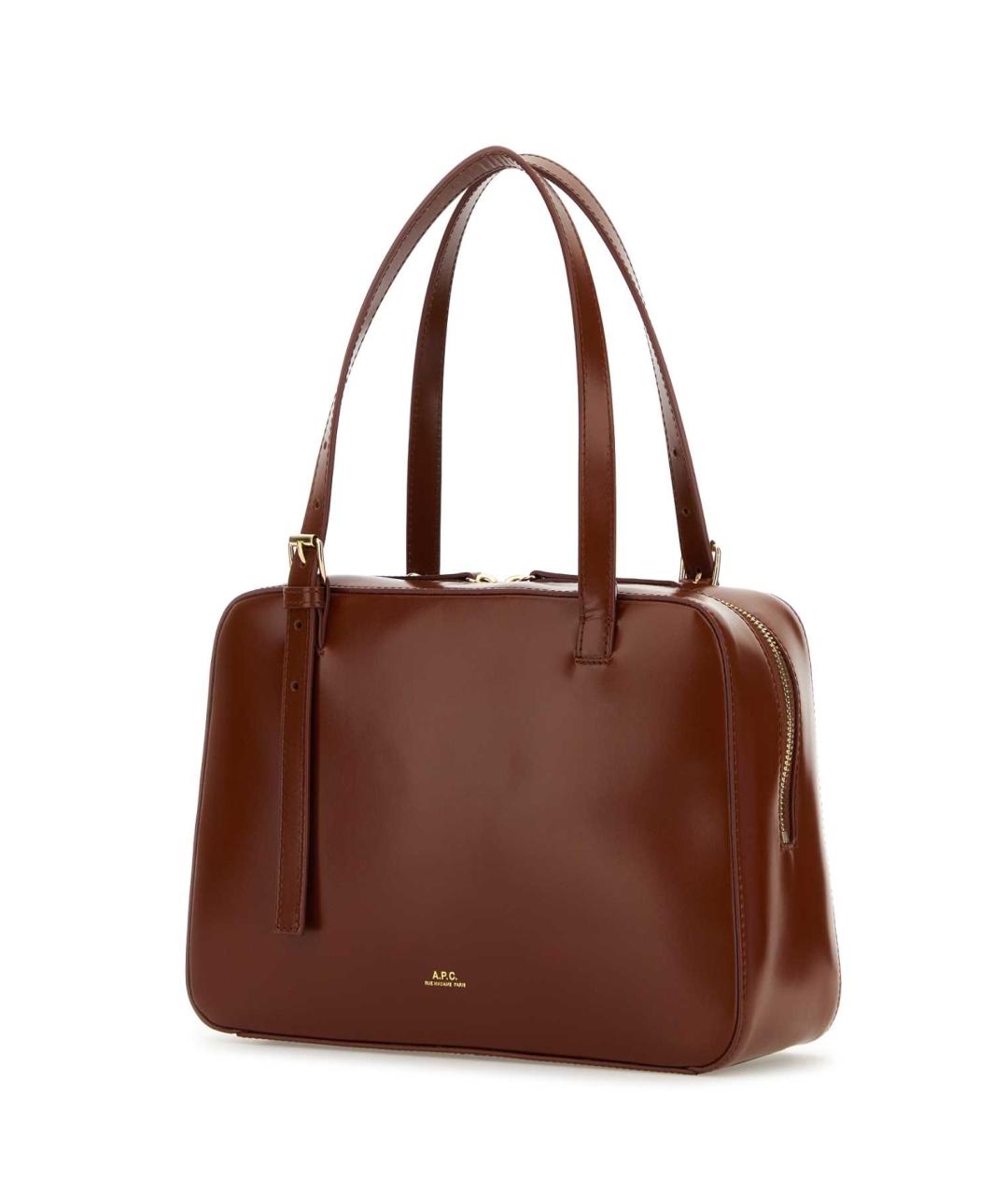 A.P.C. Коричневая кожаная сумка тоут, фото 2