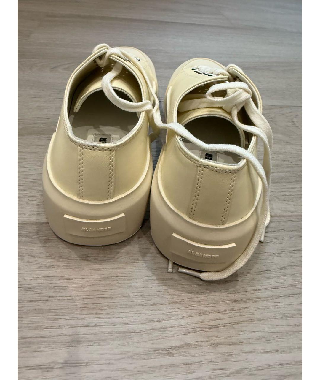 JIL SANDER Бежевые кожаные кеды, фото 4