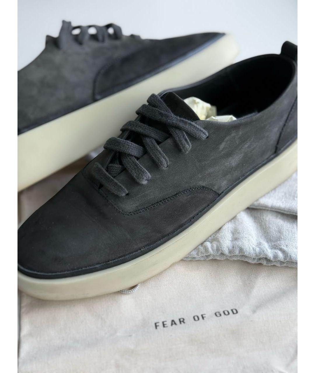 FEAR OF GOD Черные замшевые низкие кроссовки / кеды, фото 5