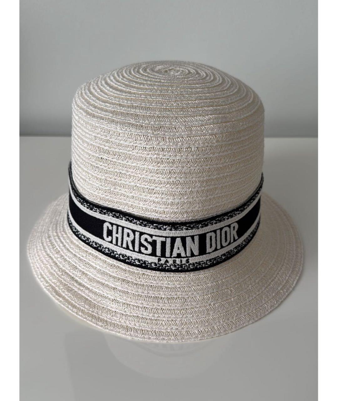 CHRISTIAN DIOR Белая хлопковая шляпа, фото 5