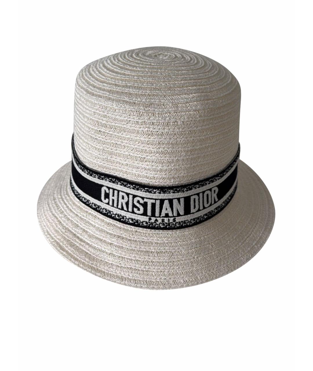 CHRISTIAN DIOR Белая хлопковая шляпа, фото 1