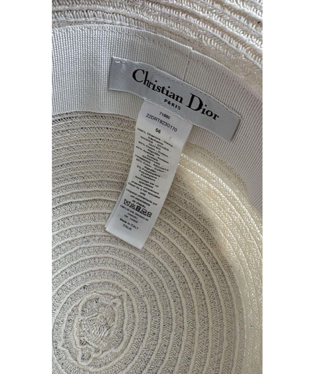 CHRISTIAN DIOR Белая хлопковая шляпа, фото 2