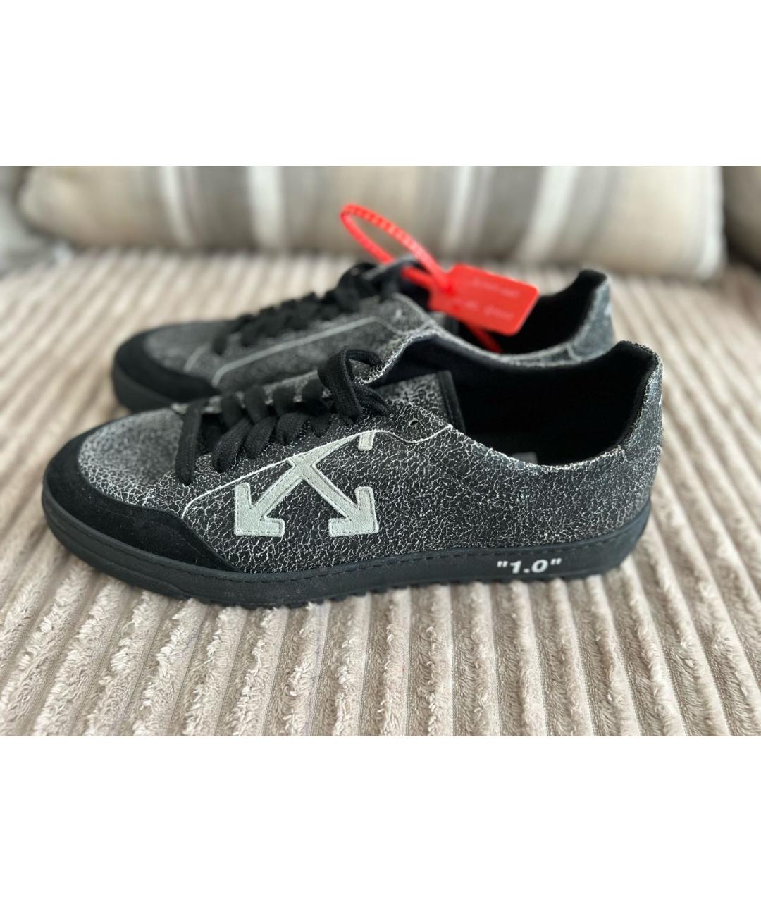 OFF-WHITE Антрацитовые низкие кроссовки / кеды, фото 7