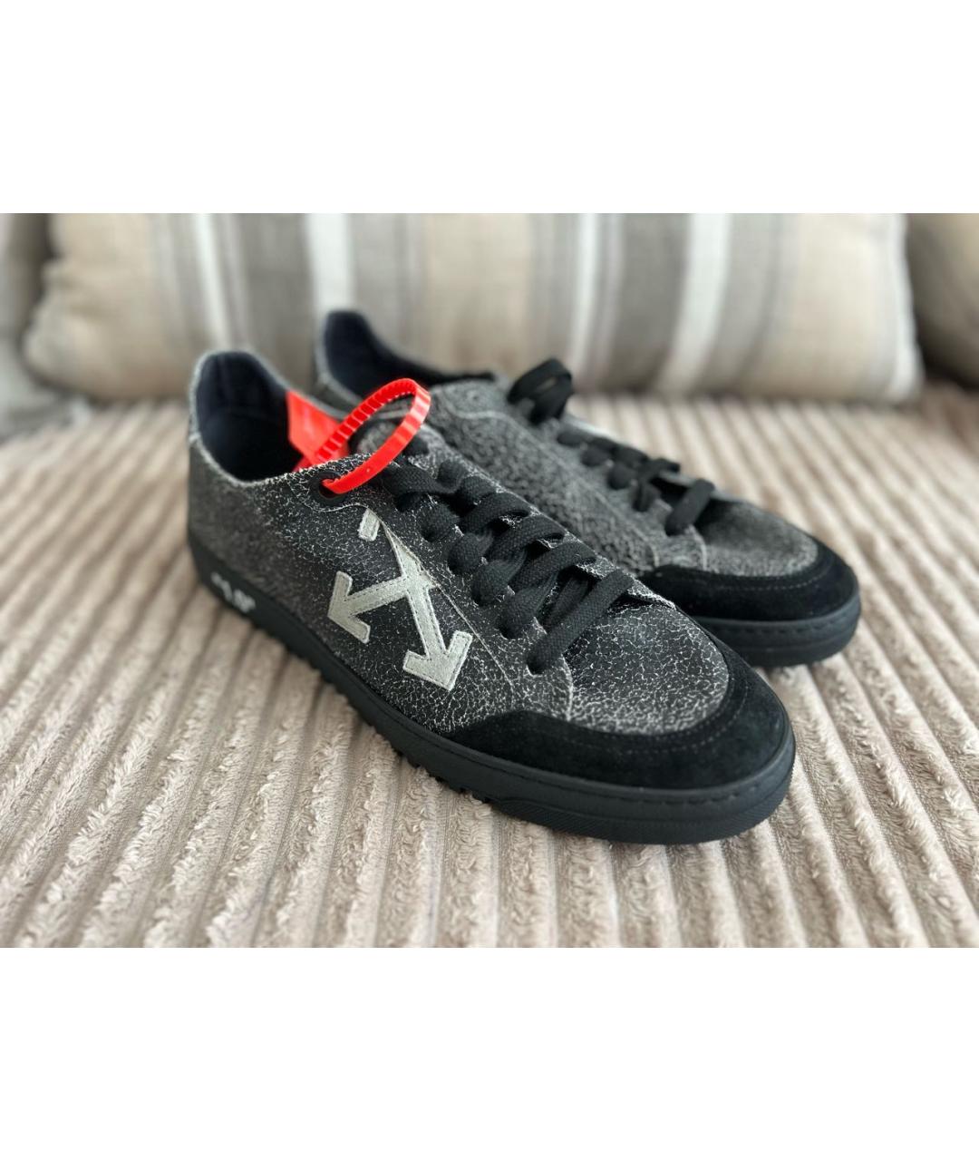 OFF-WHITE Антрацитовые низкие кроссовки / кеды, фото 3