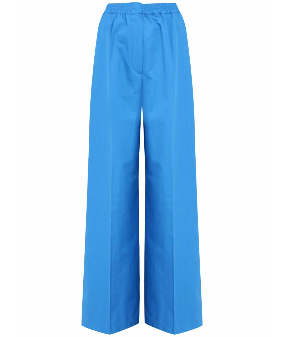 SPORTMAX Голубые хлопковые брюки широкие, фото 1