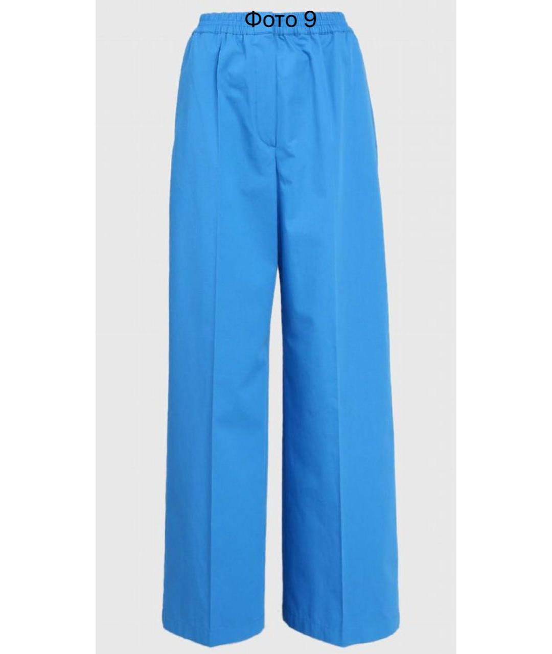 SPORTMAX Голубые хлопковые брюки широкие, фото 8