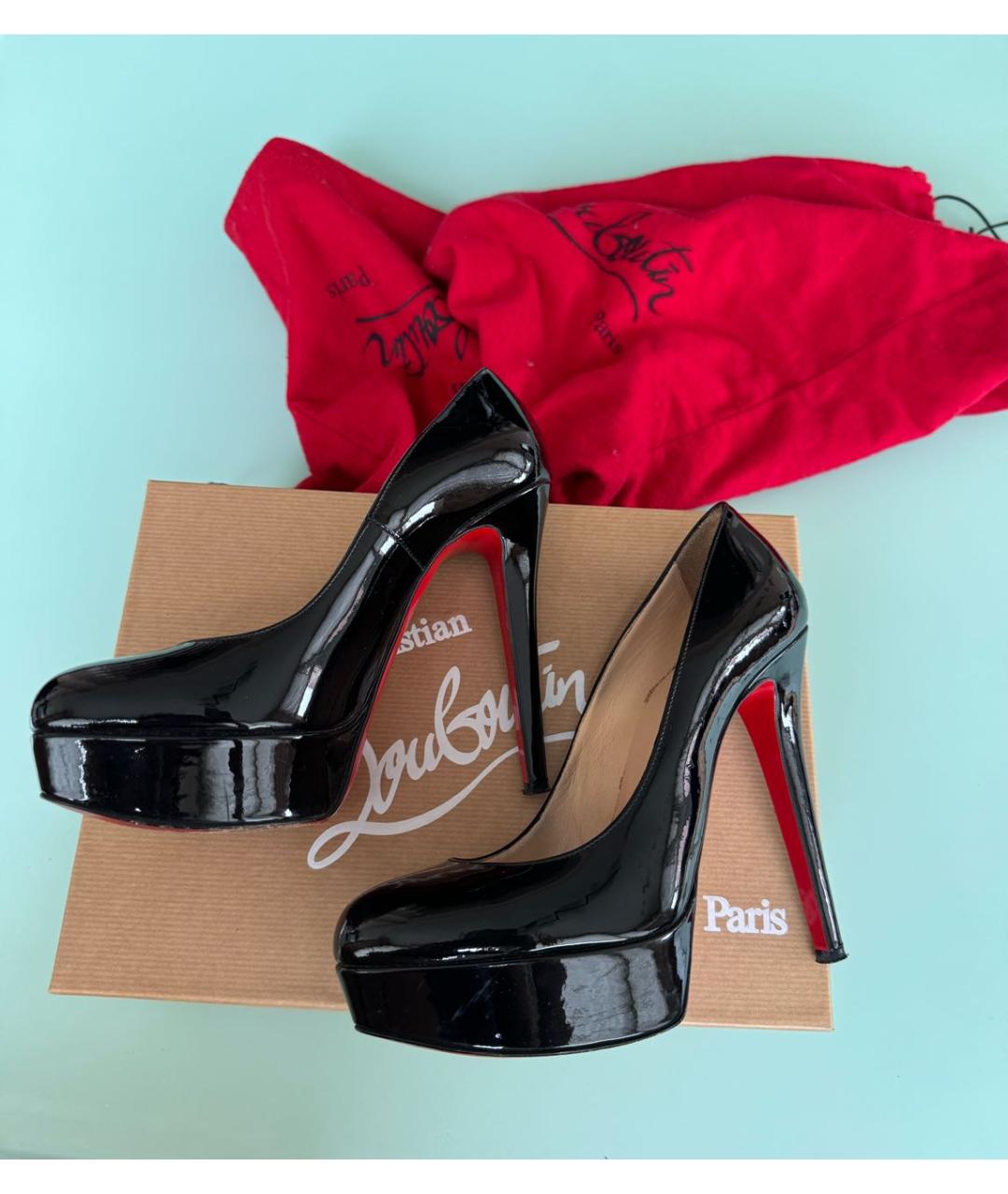 CHRISTIAN LOUBOUTIN Черные туфли из лакированной кожи, фото 6