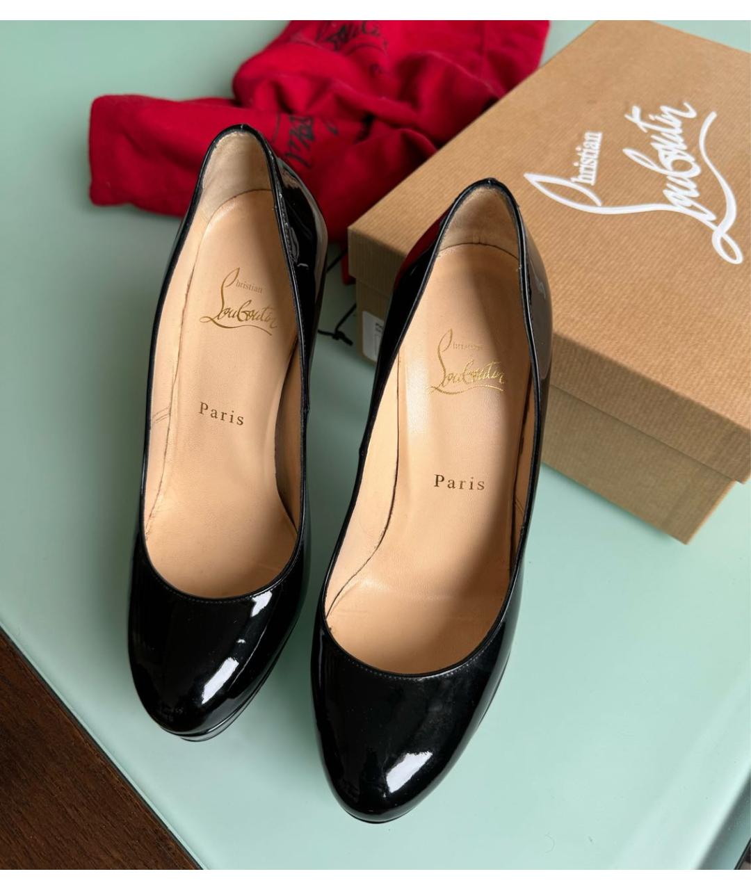 CHRISTIAN LOUBOUTIN Черные туфли из лакированной кожи, фото 2