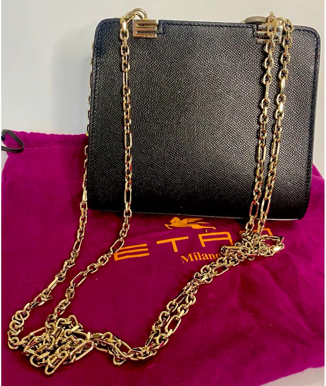 ETRO Черная кожаная сумка через плечо, фото 3
