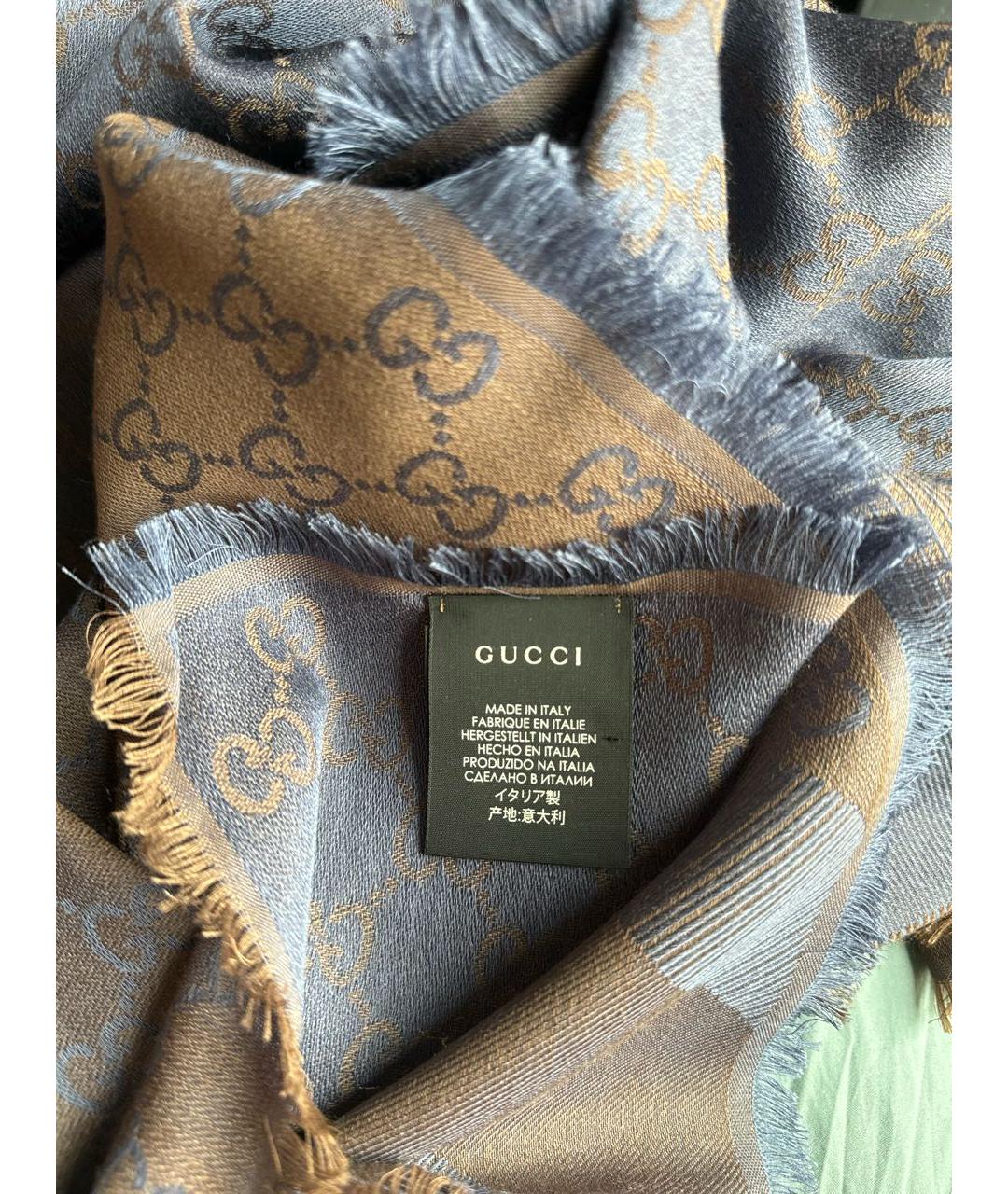 GUCCI Мульти шерстяной шарф, фото 3