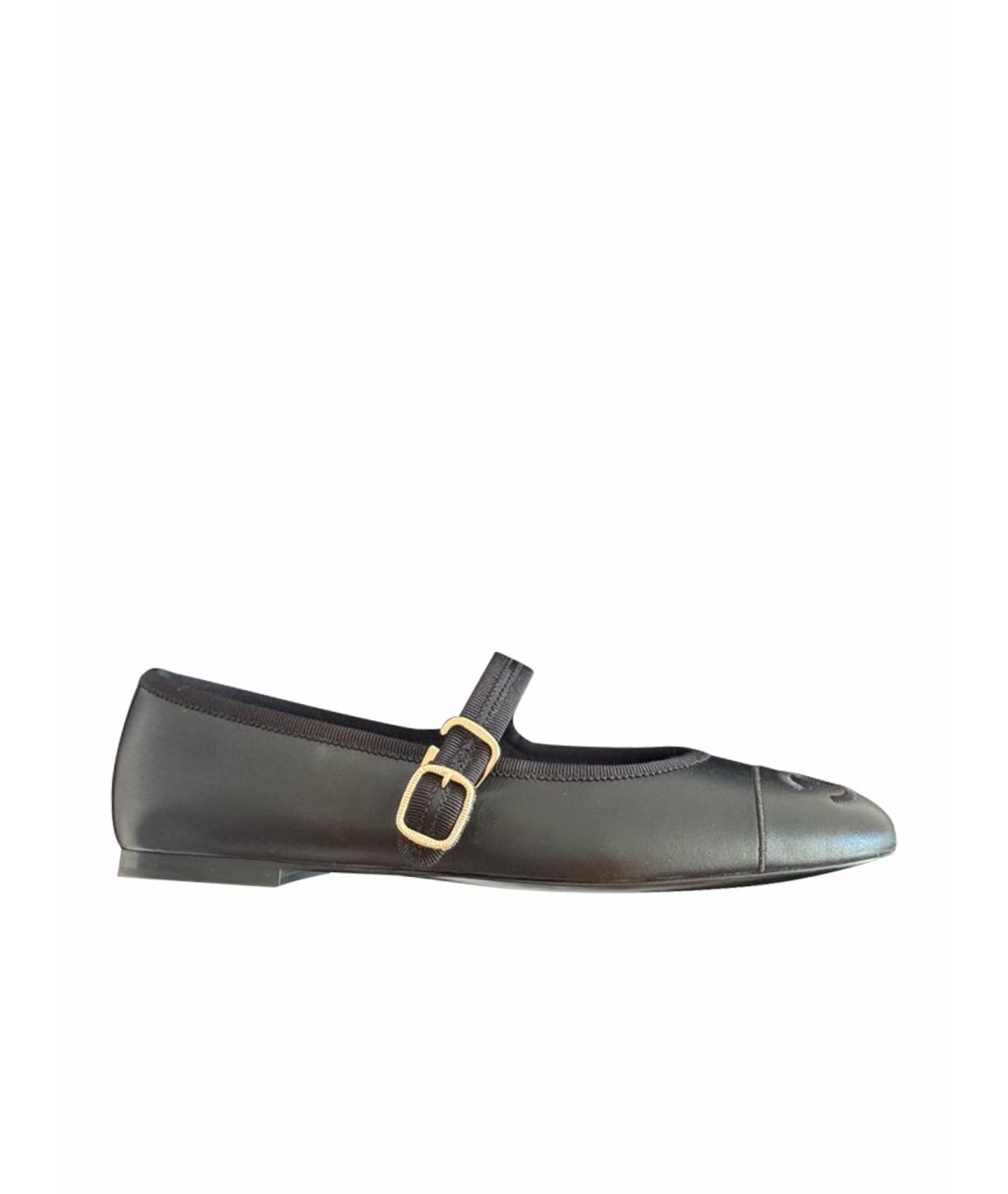CHANEL Черные кожаные балетки, фото 1