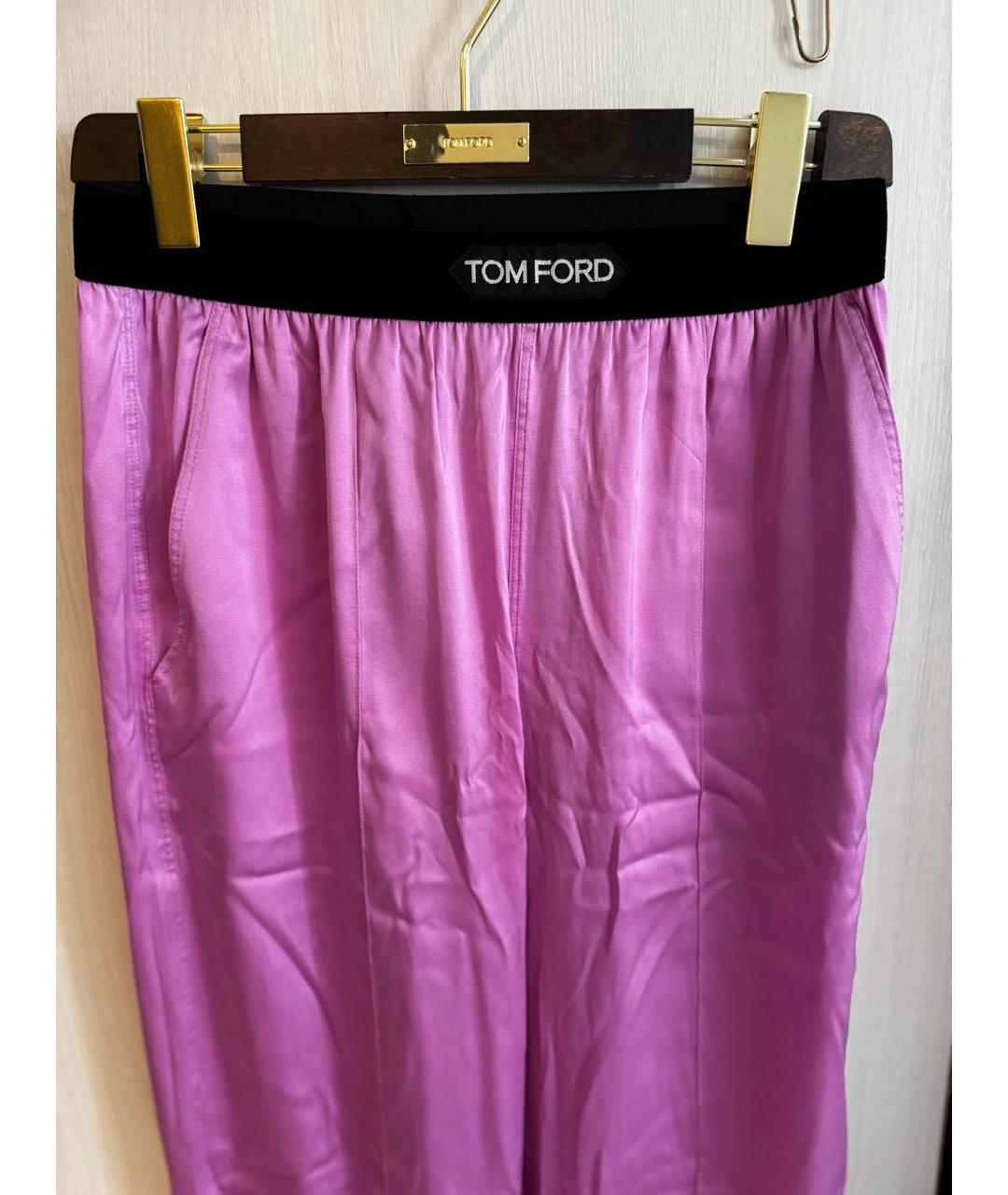 TOM FORD Розовые шелковые брюки широкие, фото 3