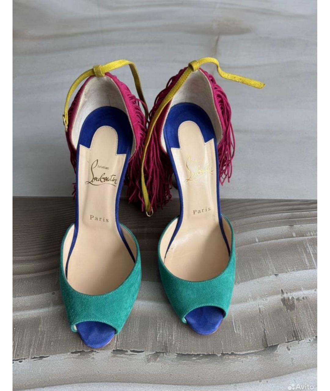 CHRISTIAN LOUBOUTIN Мульти замшевые босоножки, фото 2