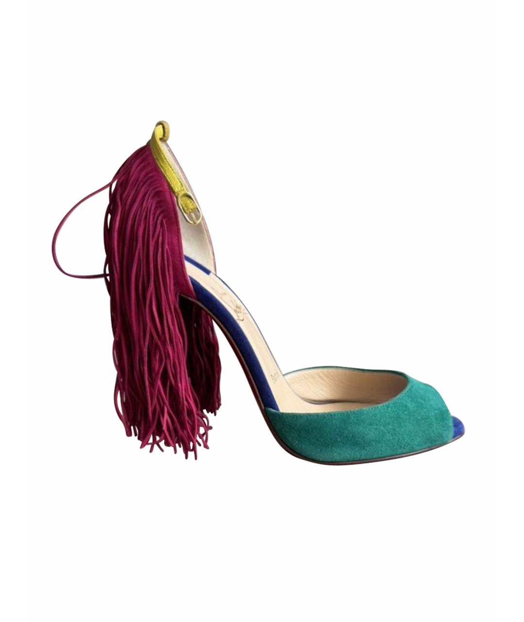 CHRISTIAN LOUBOUTIN Мульти замшевые босоножки, фото 1