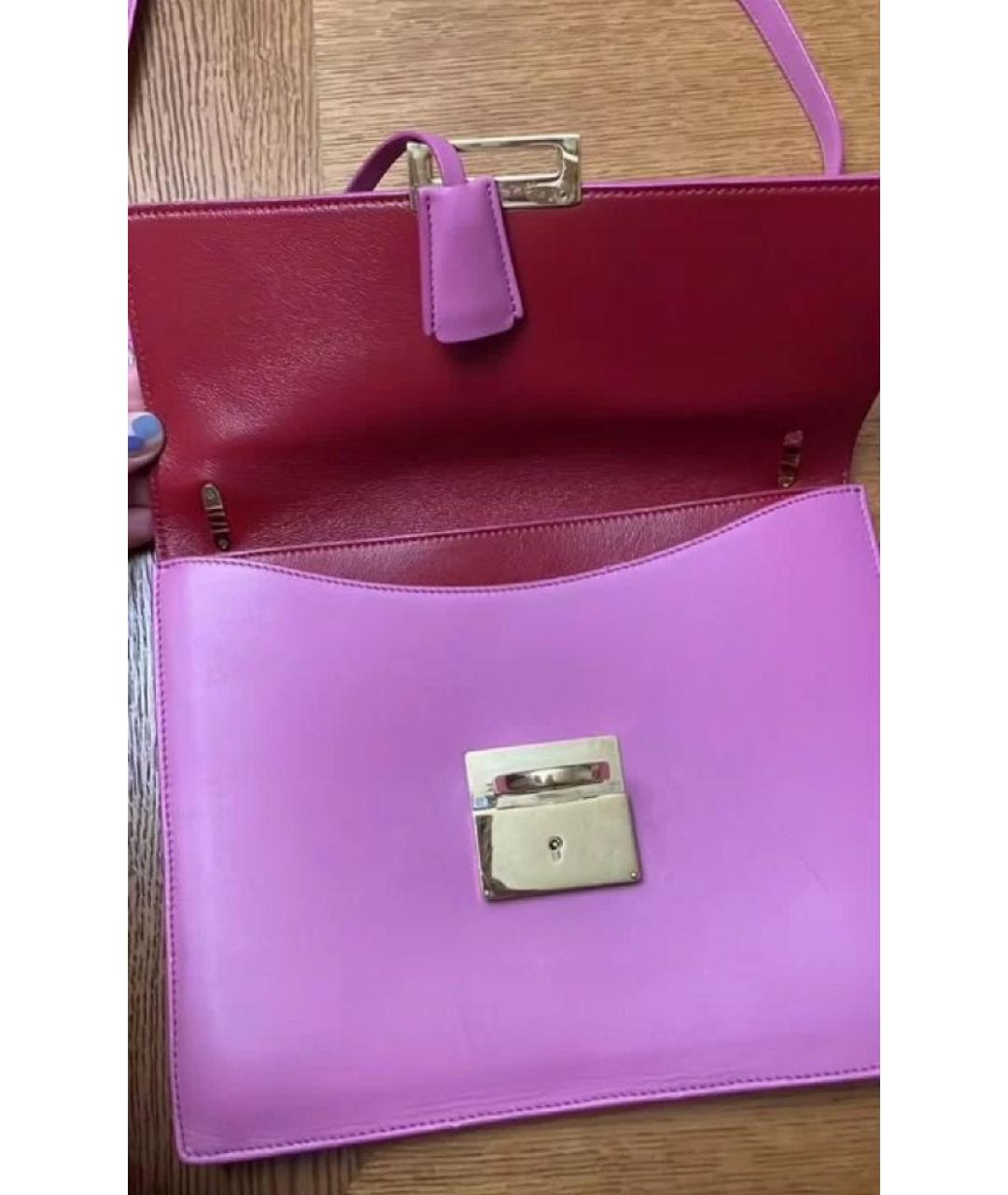 FERRAGAMO Розовая кожаная сумка с короткими ручками, фото 2