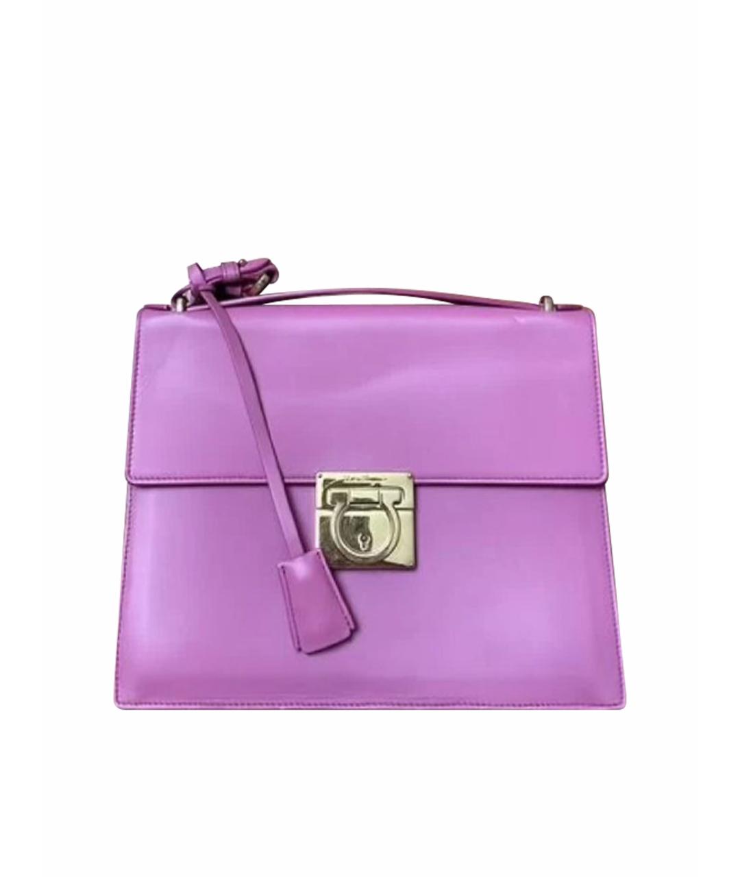 FERRAGAMO Розовая кожаная сумка с короткими ручками, фото 1