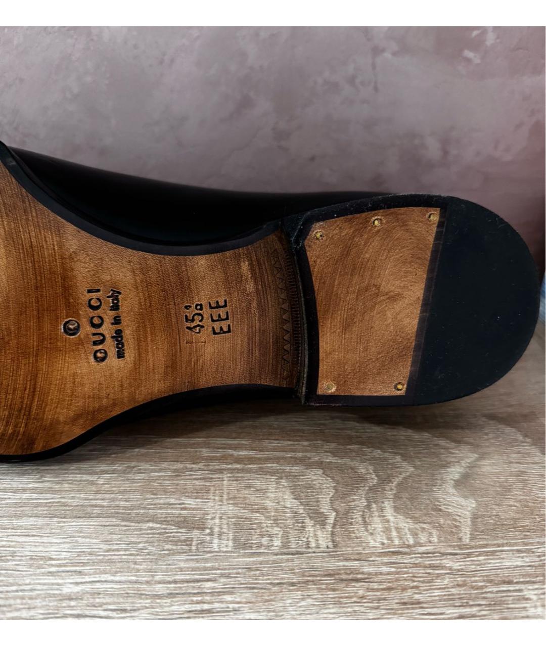 GUCCI Черные кожаные туфли, фото 5