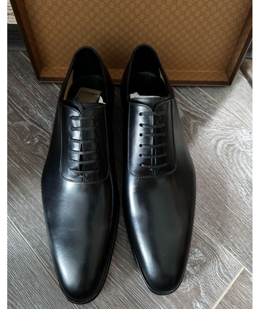 GUCCI Черные кожаные туфли, фото 3