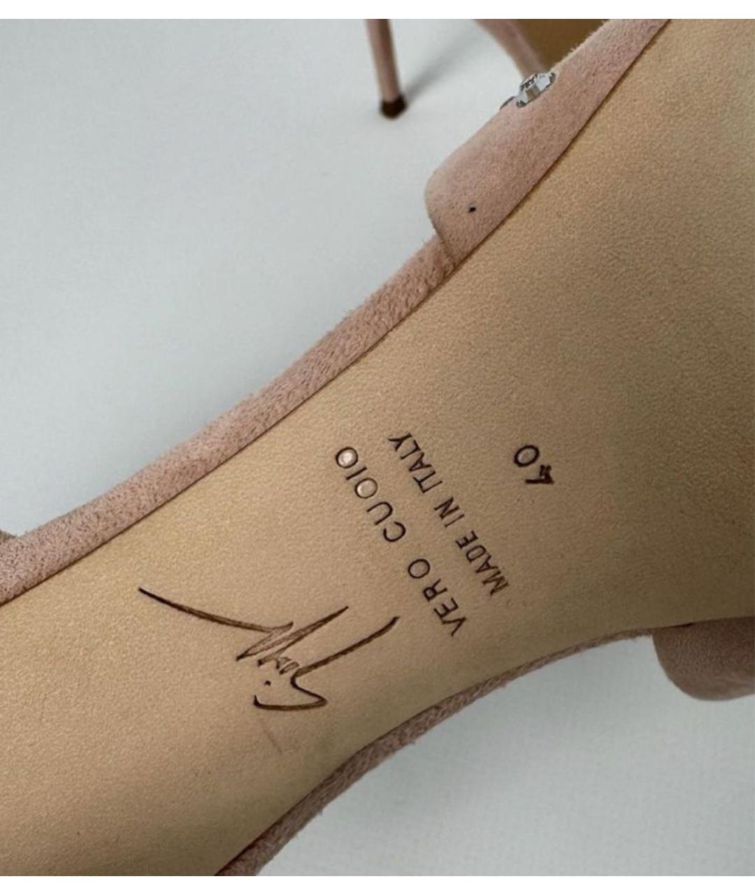 GIUSEPPE ZANOTTI DESIGN Розовые замшевые босоножки, фото 5