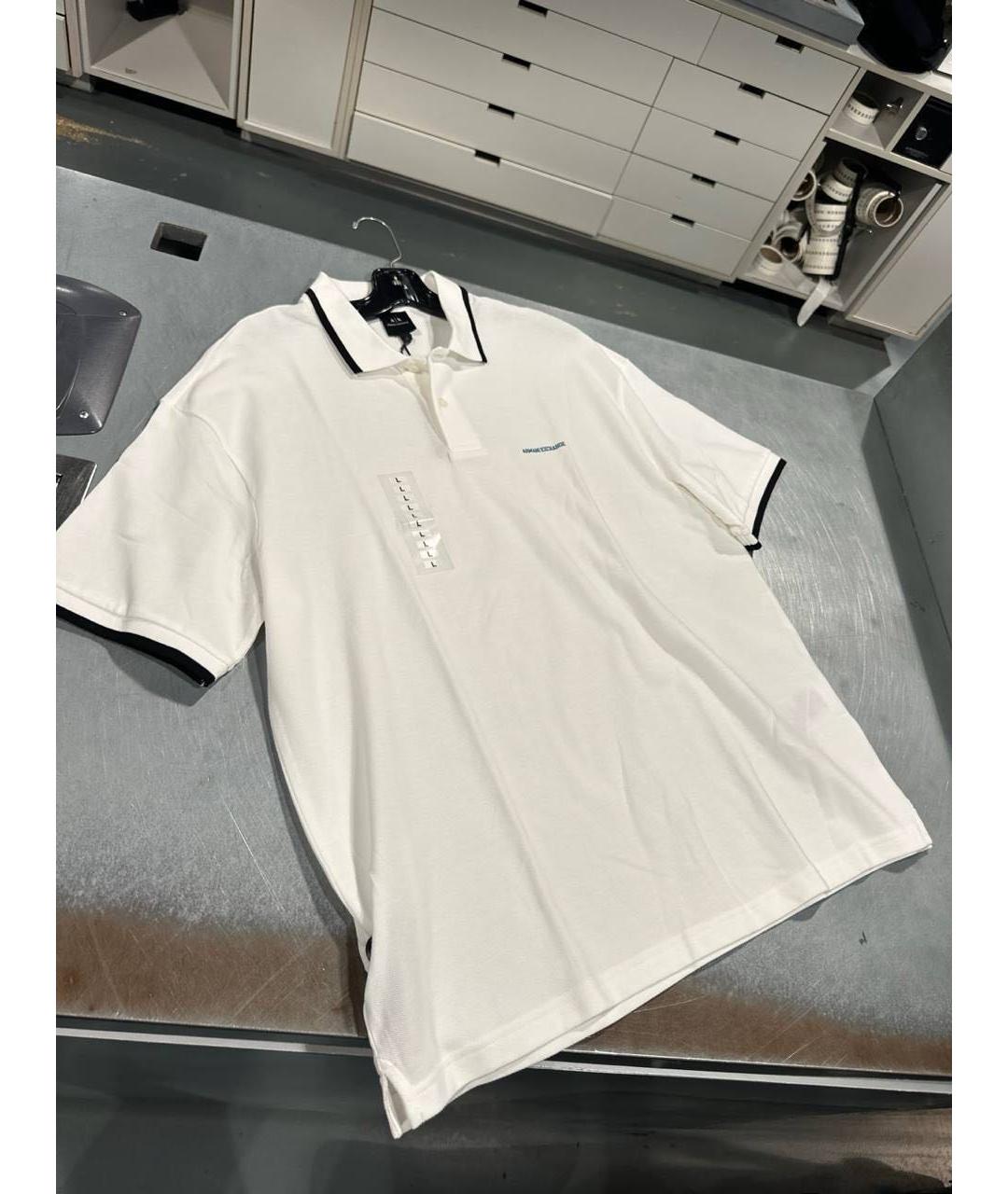 ARMANI EXCHANGE Белое хлопковое поло с коротким рукавом, фото 2