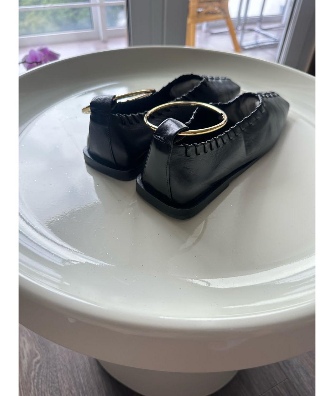 JIL SANDER Черные кожаные туфли, фото 3