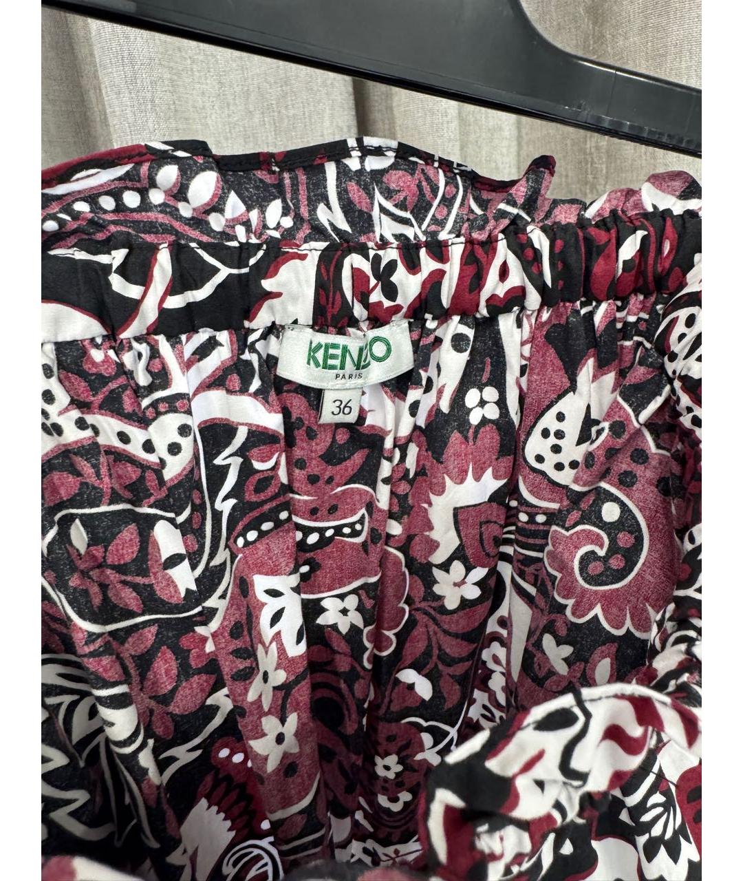 KENZO Бордовая хлопковая юбка миди, фото 3