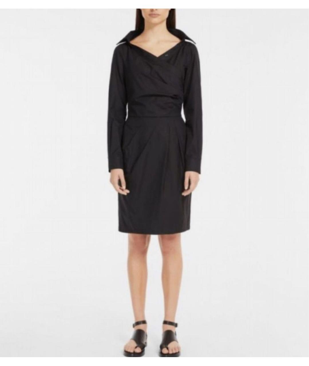 MAX MARA Черное хлопковое повседневное платье, фото 5