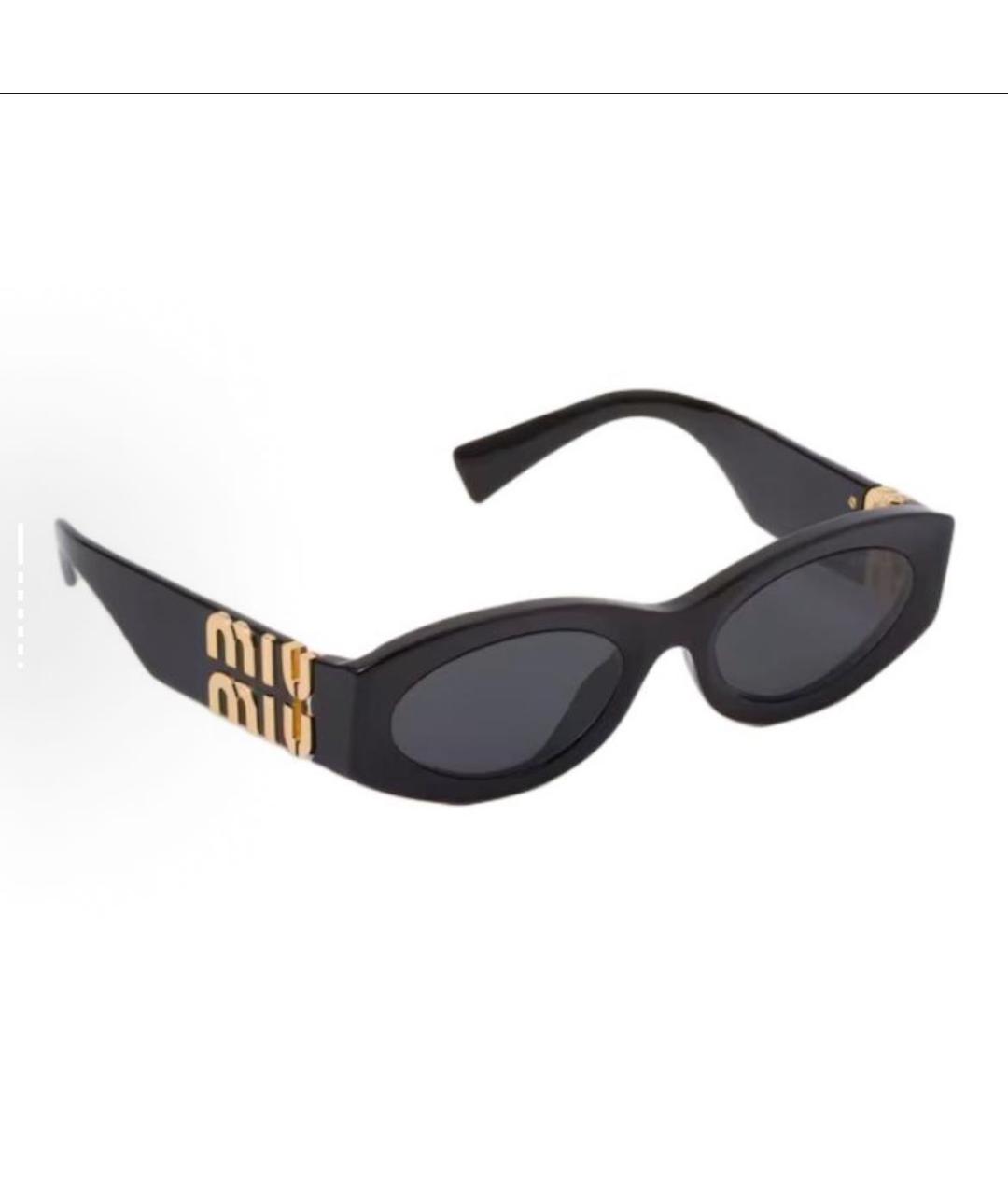 MIU MIU Черные пластиковые солнцезащитные очки, фото 3