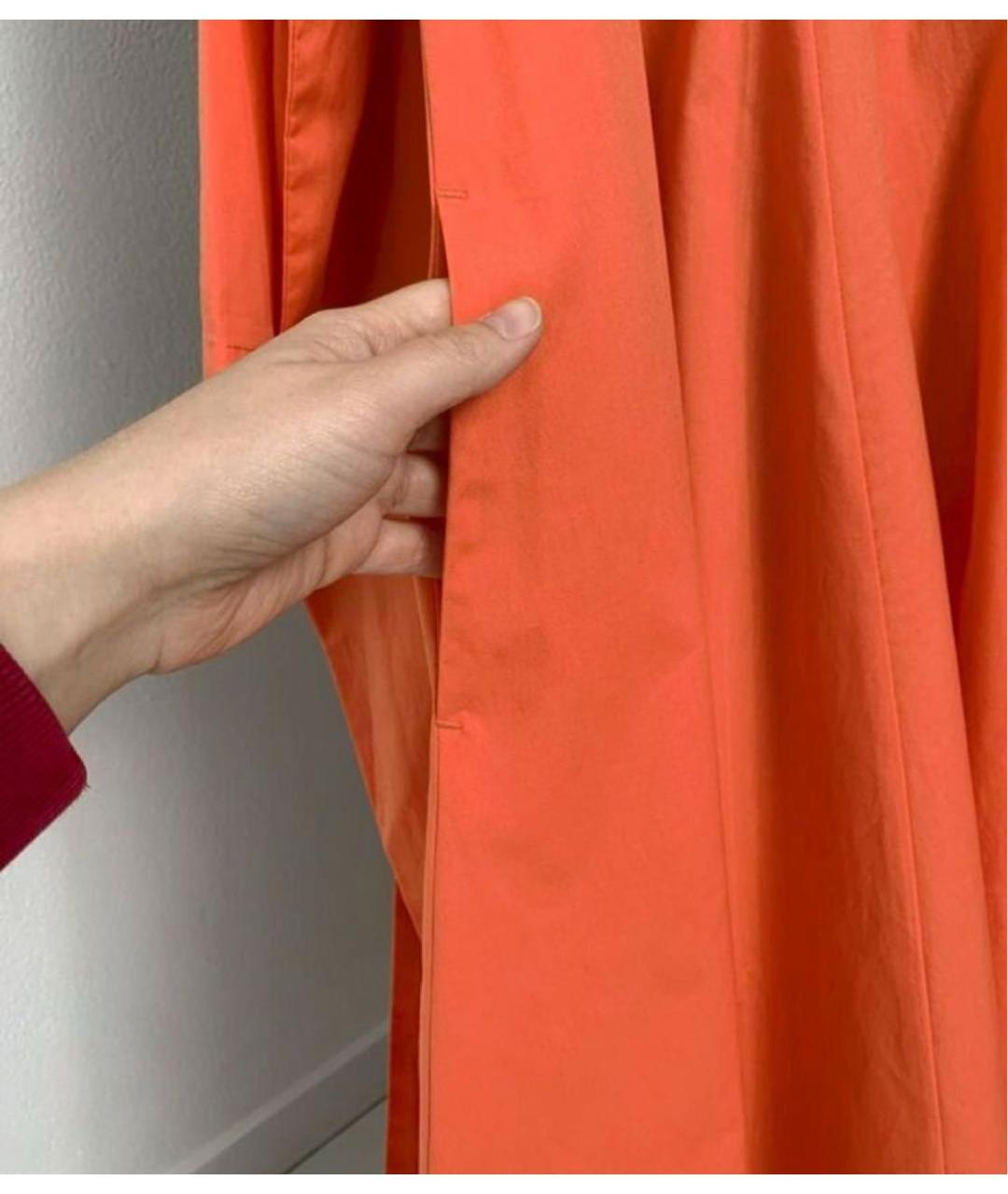 MAX MARA Оранжевое хлопковое повседневное платье, фото 5