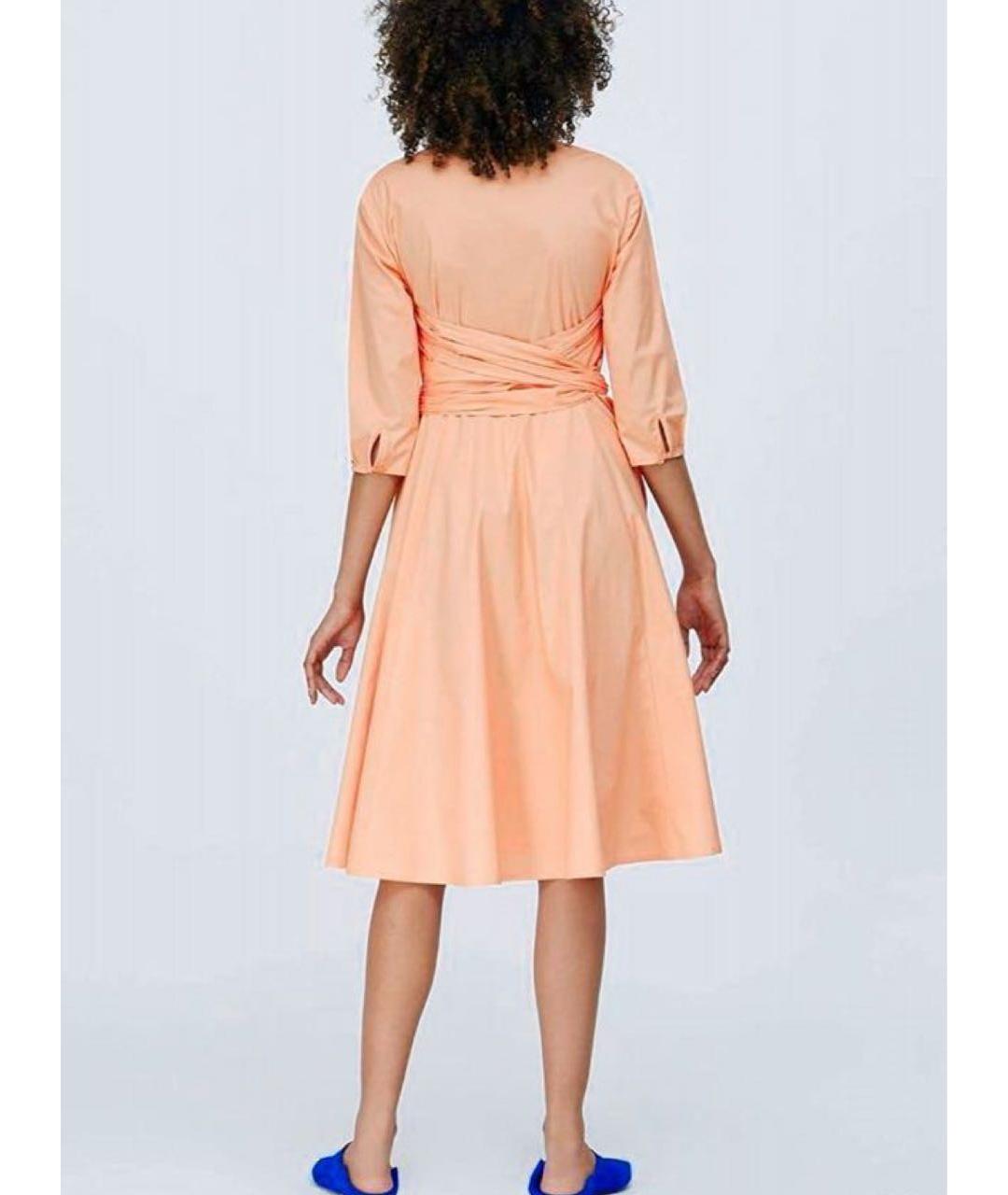 MAX MARA Оранжевое хлопковое повседневное платье, фото 7