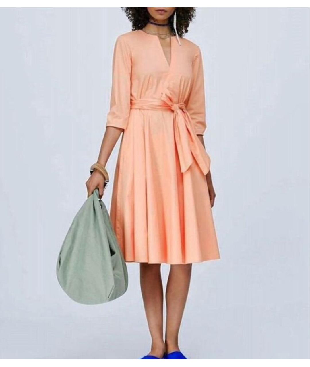 MAX MARA Оранжевое хлопковое повседневное платье, фото 6