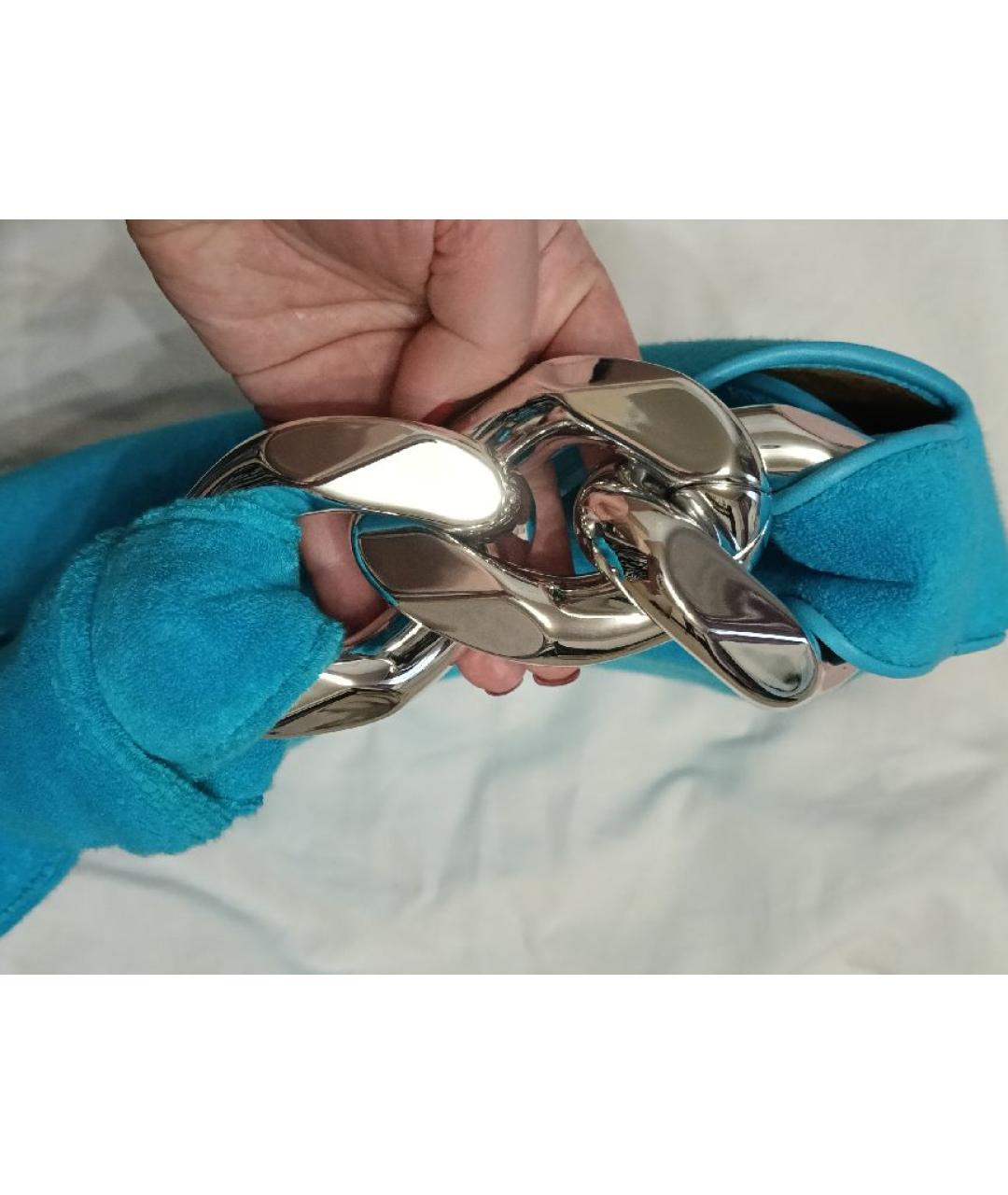 J.W.ANDERSON Голубая замшевая сумка с короткими ручками, фото 5