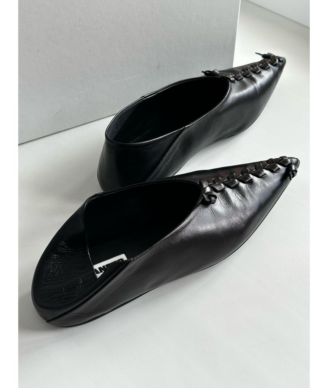 JIL SANDER Черные кожаные балетки, фото 6