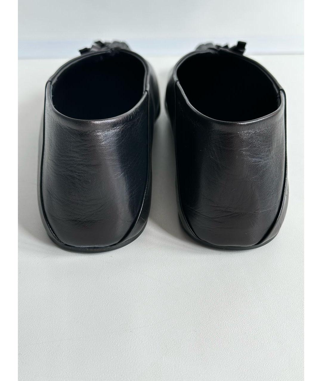 JIL SANDER Черные кожаные балетки, фото 4