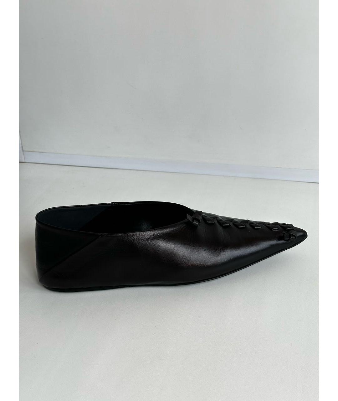 JIL SANDER Черные кожаные балетки, фото 9