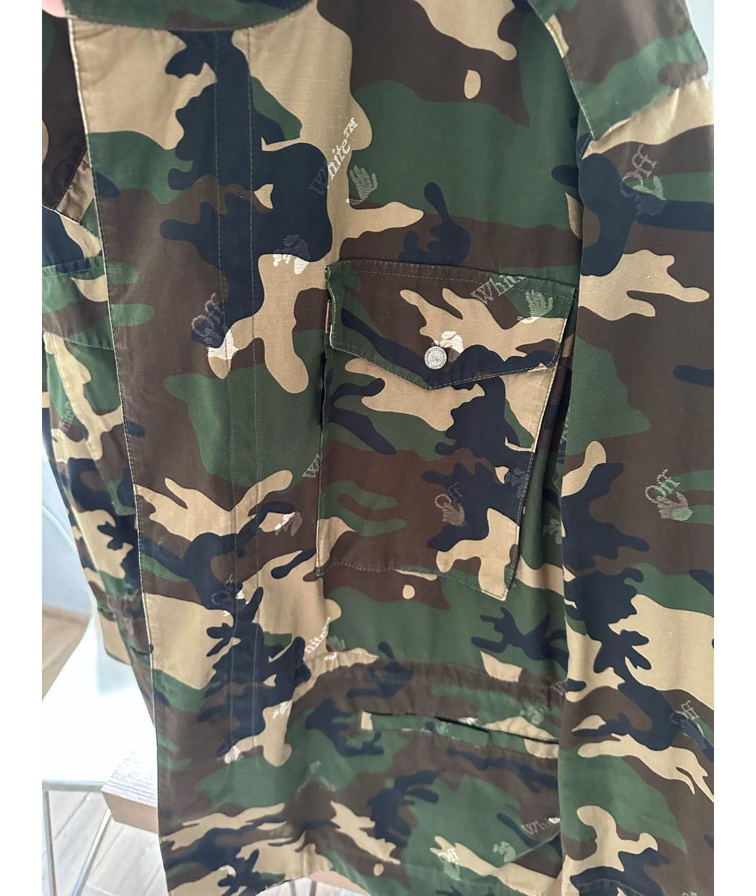 OFF-WHITE Хаки хлопковая куртка, фото 4
