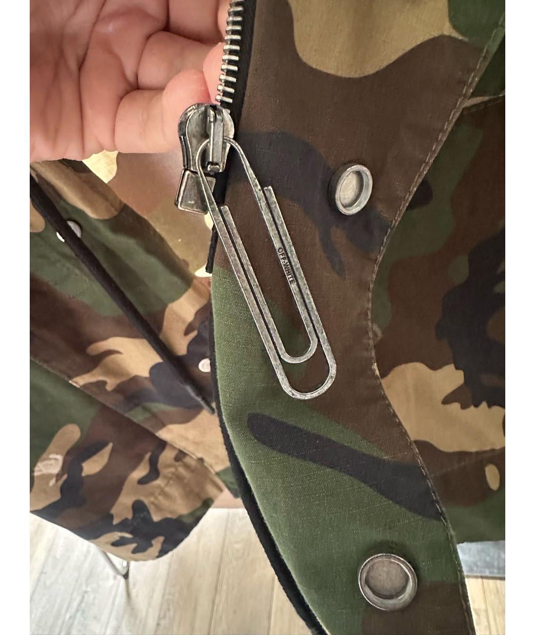 OFF-WHITE Хаки хлопковая куртка, фото 6