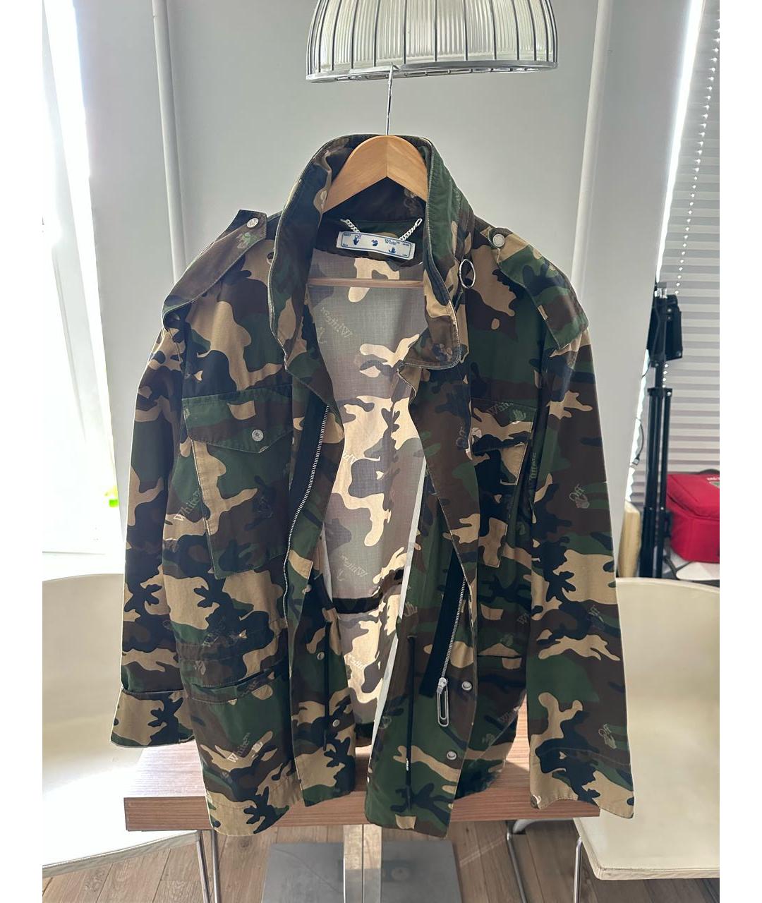 OFF-WHITE Хаки хлопковая куртка, фото 7