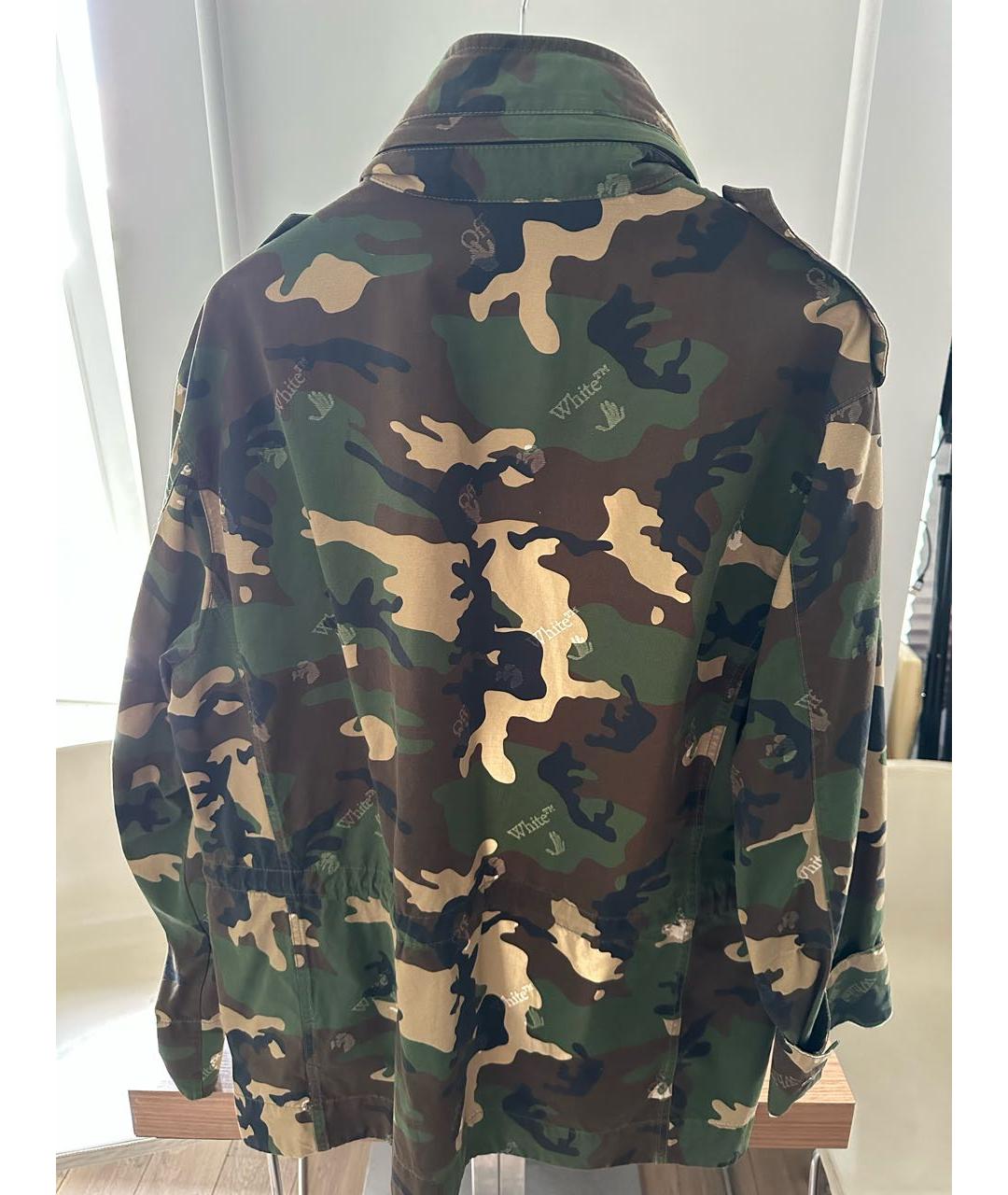 OFF-WHITE Хаки хлопковая куртка, фото 2