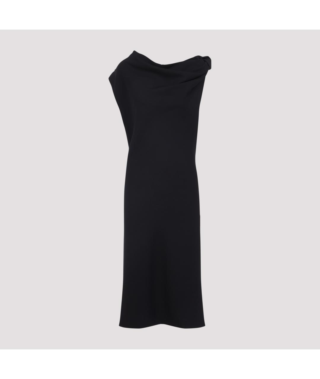 Carven Темно-синее шерстяное вечернее платье, фото 3