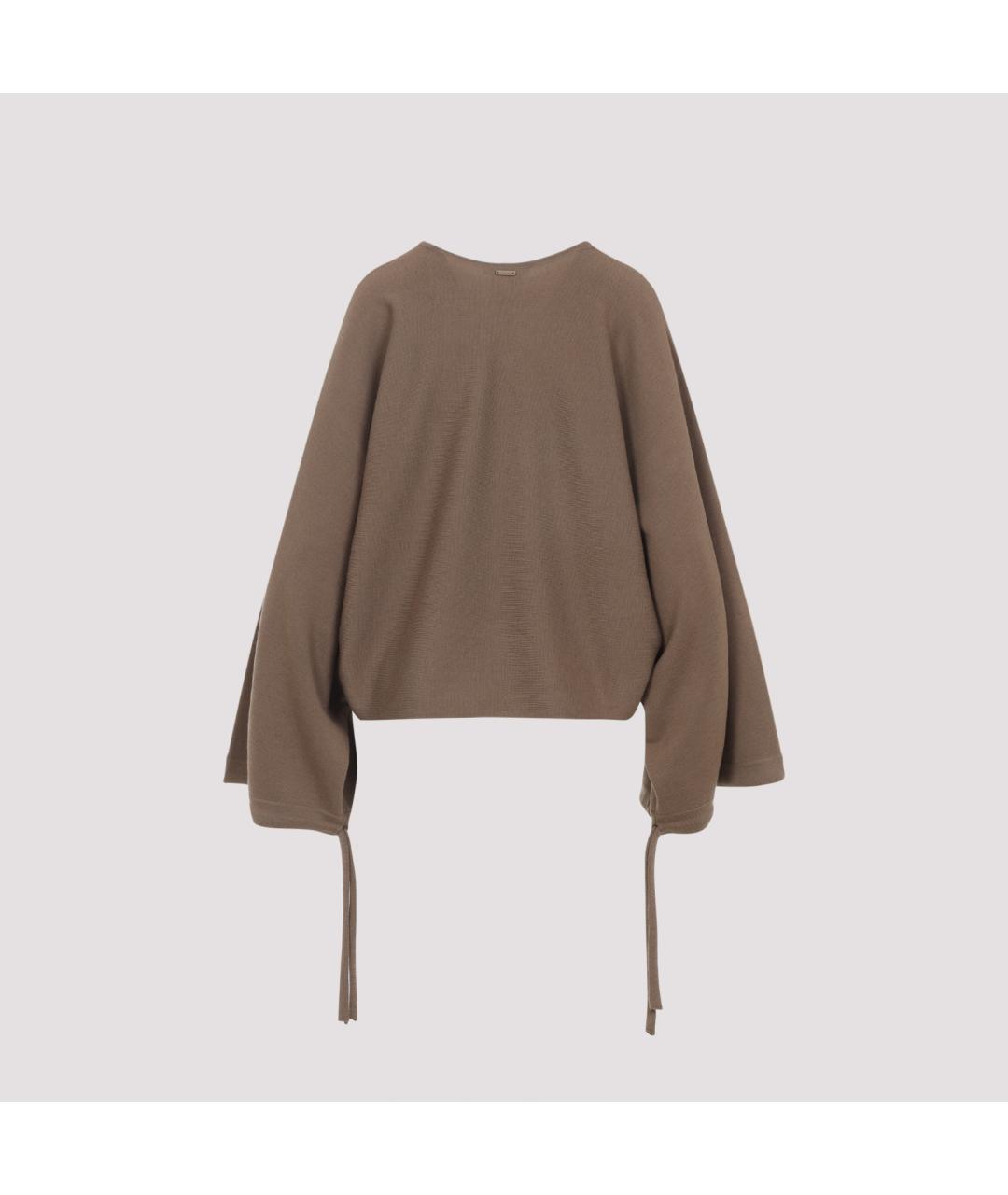 MAX MARA Коричневый шерстяной джемпер / свитер, фото 4