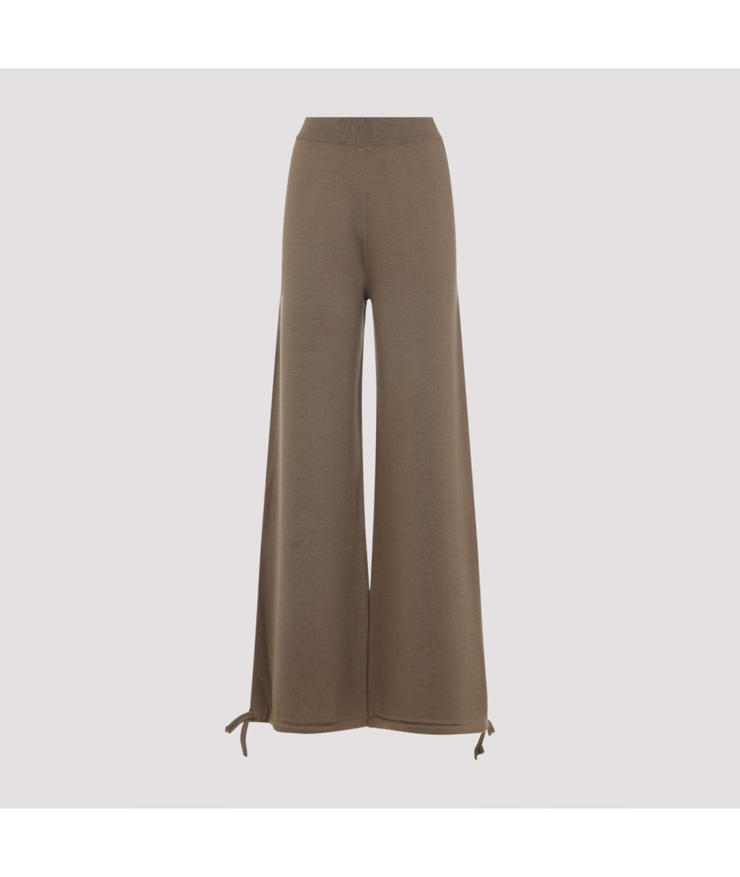 MAX MARA Коричневые шерстяные леггинсы и велосипедки, фото 3
