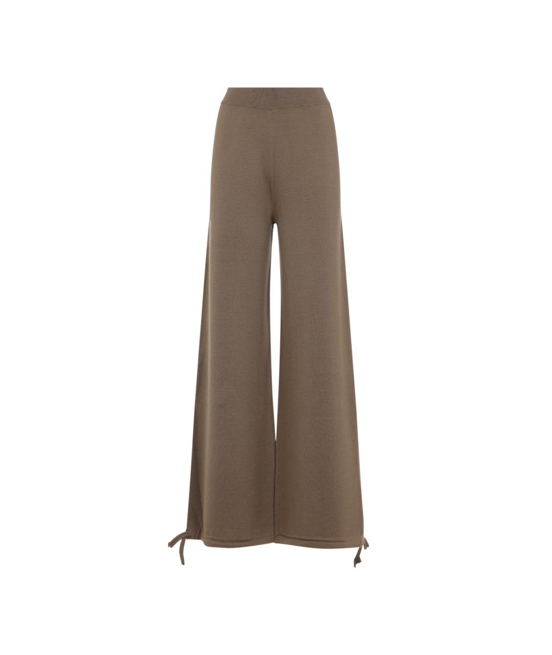 MAX MARA Коричневые шерстяные леггинсы и велосипедки, фото 1