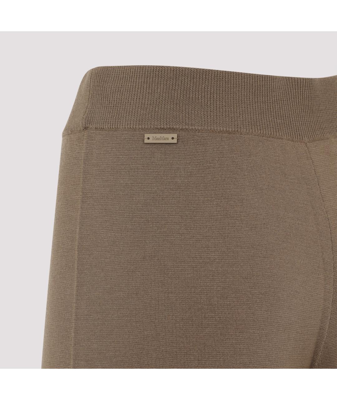 MAX MARA Коричневые шерстяные леггинсы и велосипедки, фото 5