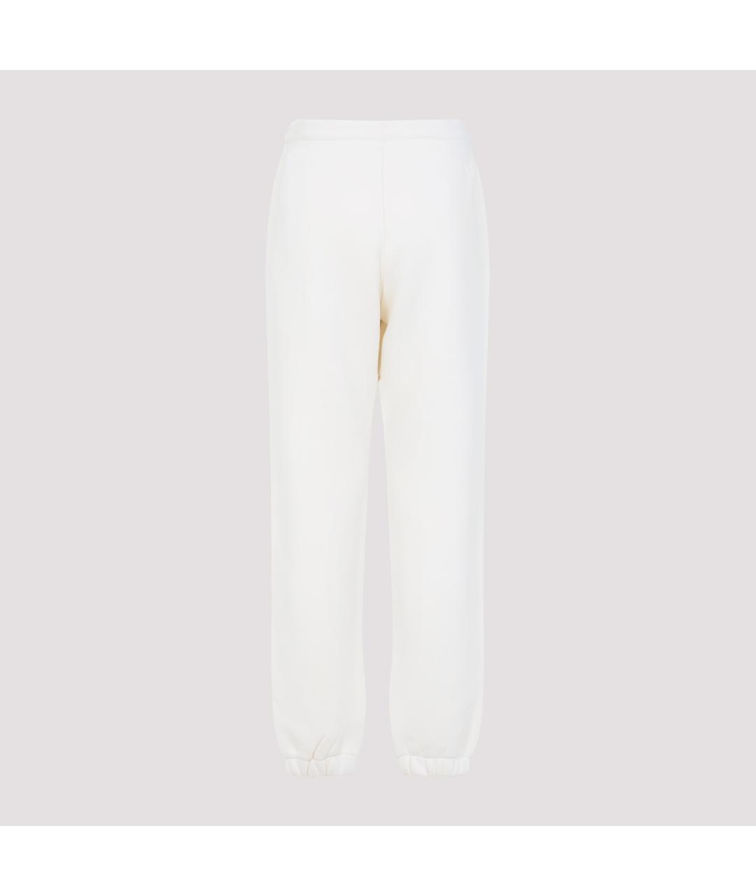 MONCLER Белые хлопковые прямые брюки, фото 4